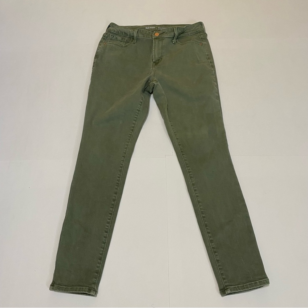 Old Navy Mid-Rise green pants size 10 regular - Picture 2 of 7